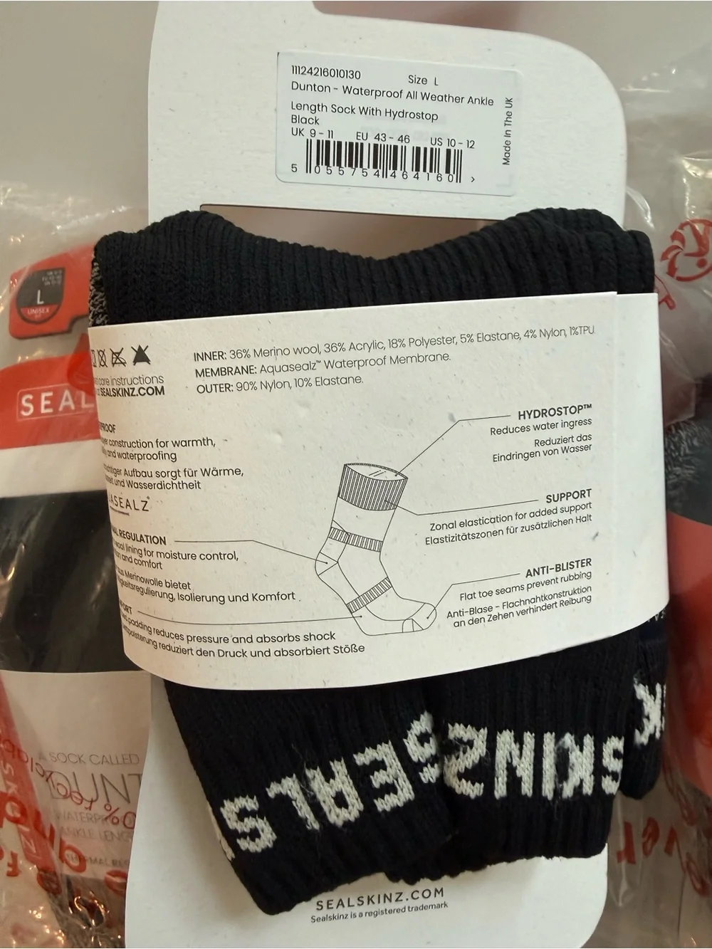 Sealskinz Dunton Waterproof All Weather Ankle Length Sock with Hydrostop
